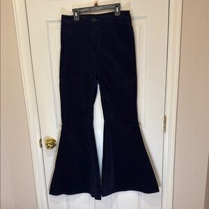 Navy Flared Corduroy Pants